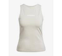 Débardeur adidas Essentials Linear Slim Cotton beige blanc femme - S