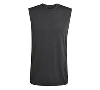 adidas Homme Workout Essentials Seamless Sleeveless T Shirt, Black Melange, M