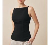 Débardeur ajusté noir, moderne et élégant pour les déplacements urbains quotidiens. Style polyvalent rétro des années 90. Convient pour Noël, Nouvel An, la Saint-Valentin, les fêtes, la plage, la remi