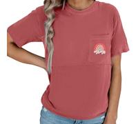 Débardeur Allaitement Femme,Manches Courtes et Col Rond Haut Maternité Femme Allaitement Dissimulées Zip Côté Top Vêtements de Grossesse Débardeur de Maternité Vetement allaitement (Watermelon Red, M)