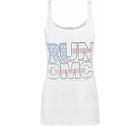 Débardeur Amplified Run DMC pour femme avec design de drapeau des USA et pierres précieuses NS4564 (M) (Blanc)