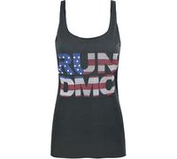 Débardeur Amplified Run DMC pour femme avec motif de drapeau des USA et pierres précieuses NS4564 (S) (Anthracite)