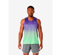 Asics Maillot de course Road Fade Hommes Bleu/Vert Taille XL