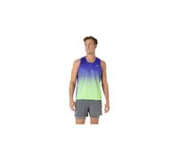 Asics Maillot de course Road Fade Hommes Bleu/Vert Taille XL
