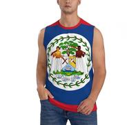 Débardeur athlétique pour homme, imprimé drapeau du Belize sans manches, t-shirts d'entraînement en maille respirante à séchage rapide, Noir , 3XL
