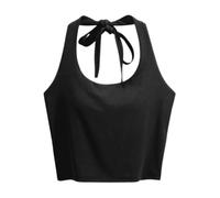 Debardeur avec Soutien Gorge Integre Femme, Crop Top Femme Dos Nu,Gilet sans Manche DéContracté Couleur Unie Caraco Extensible Confortables Douces Quotidien D'Entraînement La Course à Pied Caraco