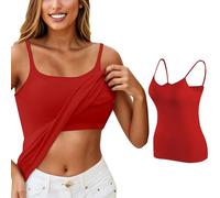 Debardeur avec Soutien Gorge Integre Femme sans Manche- Camisole Sexy Femme Bretelles Spaghetti Chic Et éLéGant Casual DéBardeurs D'éTé Sport Slim Fit Pas Cher Quotidien Extensibles DéBardeur