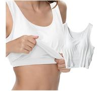 Debardeur avec Soutien Gorge Integre Femme sans Manches- Tank Top Sport Femme avec Bretelles Larges Caraco Casual Slim Fit Haut éTé Base Pas Cher Camisole pour Quotidien Yoga Sports De Plein Air Yoga