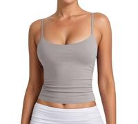 Débardeur basique pour femme avec double col doublé, débardeur réglable, sans manches, pour l'été, rouge à pois blancs, gris, XL