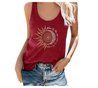 DéBardeur Basique sans Manches en Coton - Crop Tank Top De Sport Imprimé Fleur Haut DéBardeur Ample Coupe Parfaite Yoga Jogging Tank Top DéBardeur Soiree Bal Danse Club