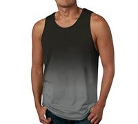Débardeur Bleu Clair Casual Plage Côte Numérique 3D Imprimé Col Rond T-shirt Sans Manches Gilet Top Pyjama Homme Court, gris, 3XL