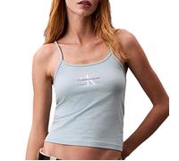 Calvin Klein Débardeurs Femme Strappy Tank Top Slim Fit, Turquoise (Cloud Blue), M