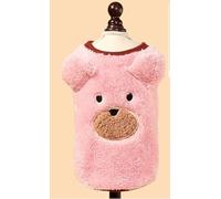 Débardeur brodé en peau de mouton pour animal de compagnie (rose, taille L)