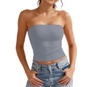 Débardeur bustier double épaisseur sans marque pour femme, coupe ajustée avec élastiques latéraux invisibles, idéal pour le quotidien et les superpositions, disponible en plusieurs tailles du S au XL