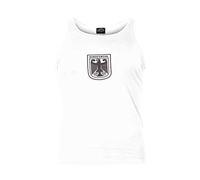 Miltec Débardeur Blanc 904 - Homme - Camisole - Tank Top - Sans Manche - Coupe Ajustée - L - Blanc - Polyester - Été - Sport - Logo - Unisexes-Adultes