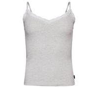 Débardeur Caraco côtelé en coton bio à liseré en dentelle femme Superdry Essential Gris XS/S