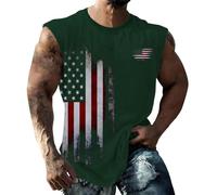 Débardeur Col V Hommes 4 Juillet, Patriotique États-Unis Sans Manches Graphiques Musculaires, Entraînement D'été, Gym, Débardeurs Amusants Hauts Sans Manches Hommes Tumblr, Vert armée., M