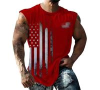 Débardeur Col V Hommes 4 Juillet, Patriotique États-Unis Sans Manches Graphiques Musculaires, Entraînement D'été, Gym, Débardeurs Amusants Hauts Sans Manches Hommes Tumblr, rouge, 4XL
