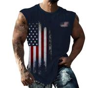 Débardeur Col V Hommes 4 Juillet, Patriotique États-Unis Sans Manches Graphiques Musculaires, Entraînement D'été, Gym, Débardeurs Amusants Hauts Sans Manches Hommes Tumblr, bleu foncé, L