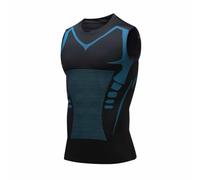 Débardeur Compression Homme Maillots de Corps sous-Maillot en Ionique sans Manches Amincissant Respirant Haut Amincissant Gilet T-Shirt 1 Piece