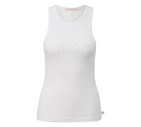 Débardeur côtelé avec clous argentés femme QS Blanc 2XL