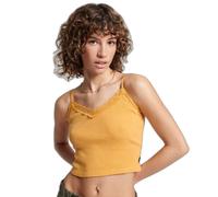 Débardeur côtelé liseré dentelle femme Superdry Jaune S/M