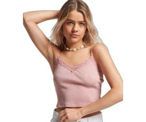 Débardeur côtelé liseré dentelle femme Superdry Rose M/L