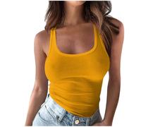 Débardeur côtelé pour femme - Grande taille - Sans manches - Doux et extensible - Pour la course à pied - Débardeurs de superposition décontractés - Haut basique léger et décontracté - Sous-vêtements