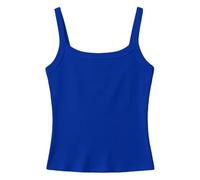 Débardeur côtelé sans manches extensible pour fille, t-shirt basique décontracté coupe ajustée pour enfants, tout-petits et adolescents, bleu, 9-10 ans