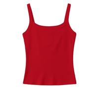 Débardeur côtelé sans manches extensible pour fille, t-shirt basique décontracté coupe ajustée pour enfants, tout-petits et adolescents, rouge, 11-12 ans