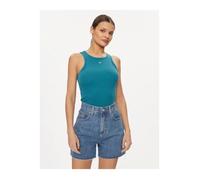Débardeur cotelé - Tommy Jeans - Femme - Vert - Col arrondi - Coupe ajustée M