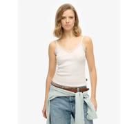 DÃ©bardeur court Ã liserÃ© dentelle femme Superdry Essential Blanc M