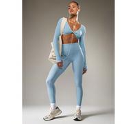 Débardeur court à manches longues rayé avec torsade devant pour l'entraînement actif et l'exercice L,M,S,XL,XSRayéTissu tricoté