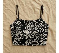 Débardeur court ajusté en jacquard floral bohème pour femmes, convient pour les festivals, les vacances, la plage, la campagne, les fêtes, le style Y2K de rue L,M,S,XL,XSTissu tricoté