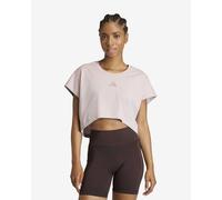 Débardeur court boxy 3 bandes adidas Power Workout rose clair femme - M