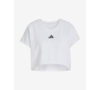 Débardeur court boxy adidas Power Workout 3 bandes sans manches blanc femme - S