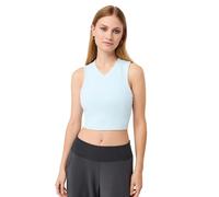 Débardeur court col V femme Mandala Bleu L