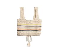Superdry Lace Up Crochet Sleeveless Top Beige M Femme