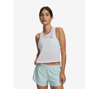 Débardeur court en mesh Under Armour Tech Sport sans manches blanc femme - M