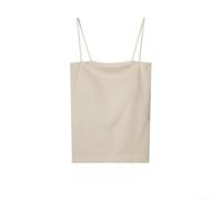 Débardeur court rayé pour femme avec rembourrage de poitrine intégré, pour couche de base ajustée, gilet brassière pour une tenue décontractée en plein air, sans manches, couleur unie, été, printemps