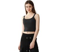 Débardeur Court Rembourré Pour Femme En Tricot Côtelé Avec Soutien-Gorge Intégré ¿ Brassière De Yoga Et Entraînement Padded, Brassière De Détente
