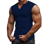 Débardeur de Compression Homme Respirant Amincissante Ventre Maillot de Corps 2 pièces Plat Sweat Tops Minceur Shirt col V Minceur Top Body Shaper sans Manches Lot de 2 Gilet