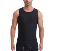Débardeur de compression pour homme - Contrôle du ventre - Change en quelques secondes, Noir , XXL