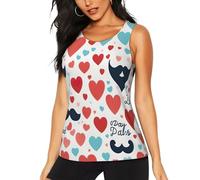 Débardeur de fitness respirant sans manches à séchage rapide pour femme Motif Love Dad, Noir , XL