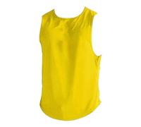 Débardeur de plage pour homme - Sport - Loisirs - Muscle - Fitness - Maille respirante - Séchage rapide - Couleur unie - Sans manches - Pour homme - Noir, jaune, M