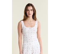 Débardeur de pyjama à motifs en coton en pointelle - Katell - M - Ecru - Femme - Etam