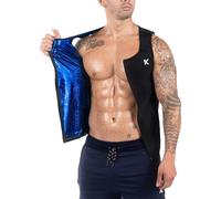 Débardeur de sauna zippé haut de gamme Kewlioo pour homme - T-shirt de sauna anti-chaleur pour entraînement en salle de sport, fitness, combinais
