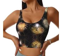 Débardeur de sport pour femme Happy New Year, Noir , XXL Taille courte