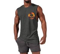 Débardeur de sport pour homme - Impression musculaire - Maillot de corps tropical - Séchage rapide - Sans manches - Respirant - Doux et confortable - Pyjama décontracté, gris foncé, XXXXXL