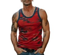 Débardeur de sport pour homme - Maillot de corps rayé coloré - Gilet de fitness - Jogging - T-shirt d'entraînement léger et confortable - Sans manches - Sans manches - Col rond - Aéré, Bleu Z, XXXXXXL
